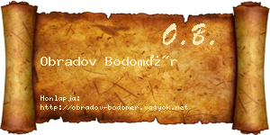 Obradov Bodomér névjegykártya
